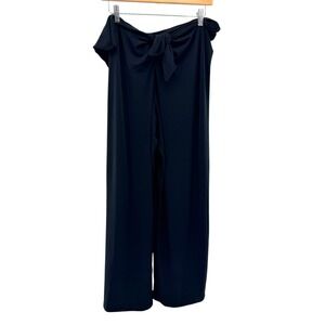 Miraclesuit Black Wide Leg Tie Front Swim Cover Up Pants Relaxed Beach Cruise M